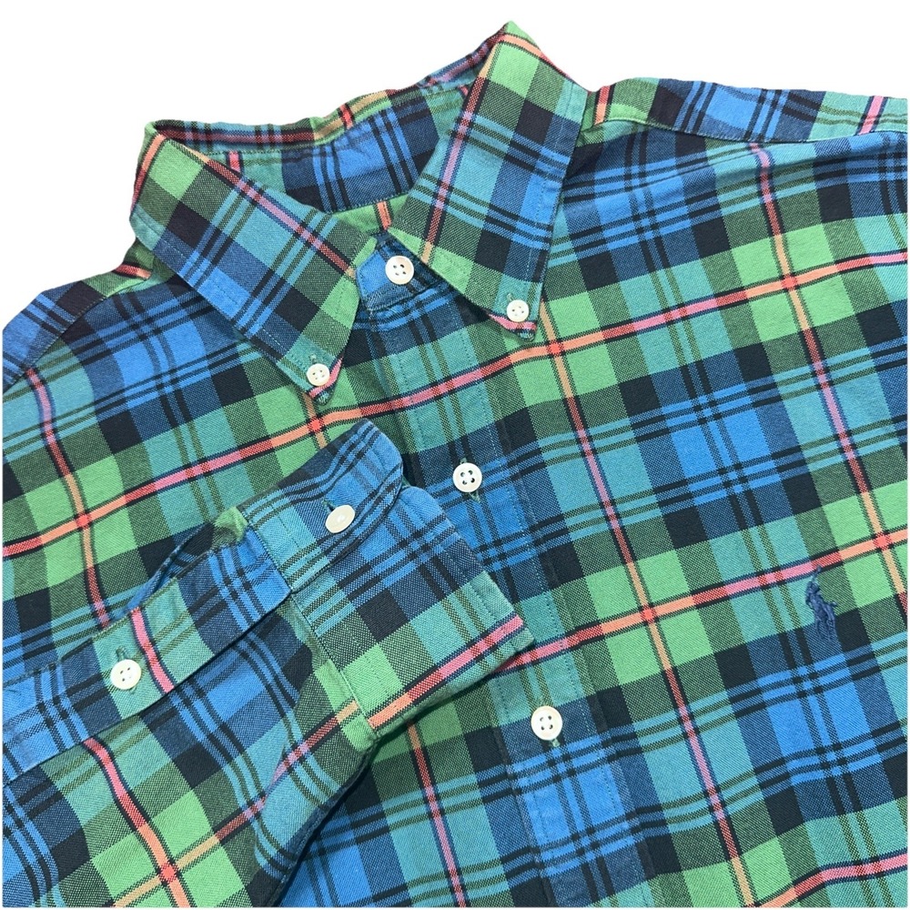 Vintage Polo Ralph Lauren Men's Shirt Gingham Checked L/S Button Down Medium